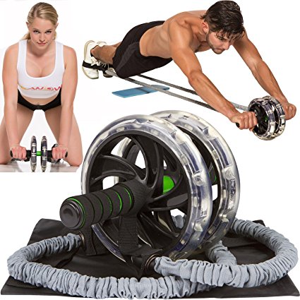AB WHEEL WITH RESISTANCE BAND
