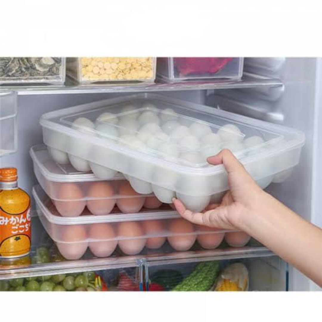 Tray Portable 34 Grid Eggs Box Refrigerator Storage Container