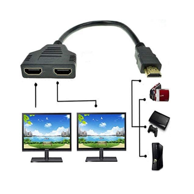 HDMI Cable - HDMI Splitter 1 in 2 Out/HDMI Splitter Adapter Cable